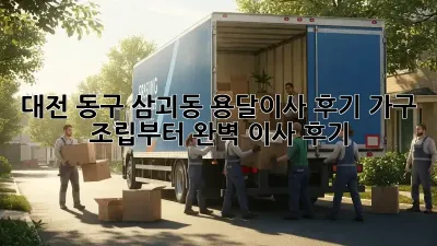 대전 동구 삼괴동 용달이사 후기: 가구 조립부터 완벽 이사 후기!